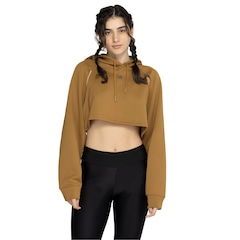 Blusa de Moletom Cropped Feminina adidas com Capuz Hiit - Foto 1