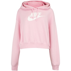 Blusão Nike com Capuz Sportswear Club Flc Gx Crop - Feminino - Foto 1