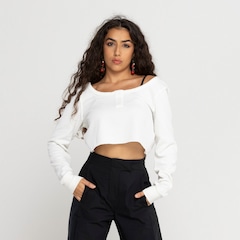 Blusa Cropped Nike Manga Longa Sportswear Everyday Md Cro - Foto 2
