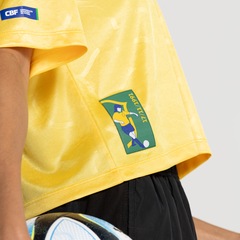 Camiseta do Brasil CBF Feminina Cropped Retrô Liberdade - Foto 5