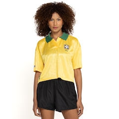 Camiseta do Brasil CBF Feminina Cropped Retrô Liberdade - Foto 2