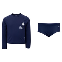 Conjunto Infantil Oxer Camiseta Manga Longa + Sunga com Proteção UV - Foto 1