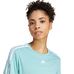 Camiseta Feminina adidas Manga Curta Essentials 3 Listras - Foto 5
