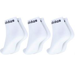 Kit de Meia adidas Cano Curto Logo Linear Ankle - Adulto - 3 Pares - Foto 2