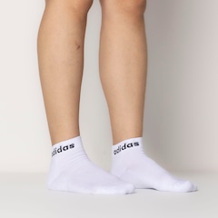 Kit de Meia adidas Cano Curto Logo Linear Ankle - Adulto - 3 Pares - Foto 3