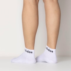 Kit de Meia adidas Cano Curto Logo Linear Ankle - Adulto - 3 Pares - Foto 4
