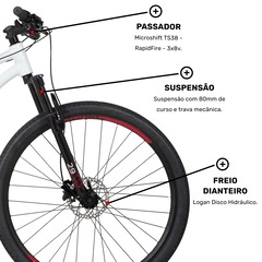 Mountain Bike Caloi Vulcan HDS - Aro 29 -  Freio a Disco Hidráulico - 24 Marchas - Foto 6