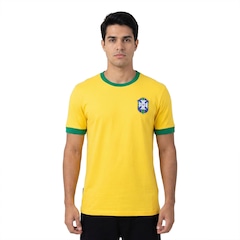 Camiseta da Seleção do Brasil CBD Retrô 70 Masculina - Foto 1