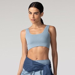 Top Fitness sem Bojo Oxer Média Sustentação Canelado Sem Costura - Foto 1