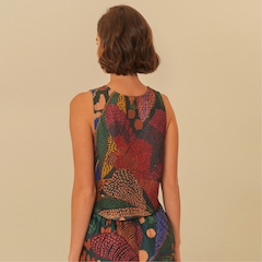 Blusa Cropped Feminina Farm Tela Mata Pontilhada - Foto 2