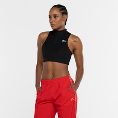 Top Fitness com Bojo Nike Média Sustentação Air Dri-Fit Swoosh Mockzip BRA - Adulto - Foto 5