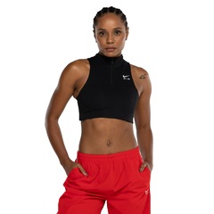 Top Fitness com Bojo Nike Média Sustentação Air Dri-Fit Swoosh Mockzip BRA - Adulto - Foto 2