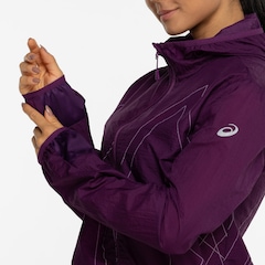 Jaqueta Corta-Vento Feminina ASICS com Capuz Toyama Estampa Linhas - Foto 6