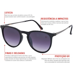 Óculos de Sol Oxer com Proteção Solar Casual Redondo Adulto - Foto 2