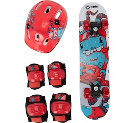 Skate Infantil Spin Monster com Kit Protetor Capacete + 1 Par de Cotoveleira + 1 Par de Joelheira - Foto 2