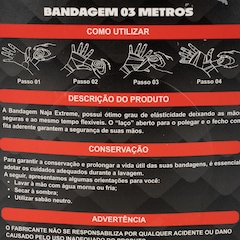 Bandagem Elástica Naja Preta 3 metros - Foto 2
