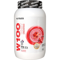 Whey Protein Nutrata W100 Concentrado Sabor Morango 900g - Foto 1