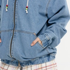 Jaqueta Piet Com Capuz Washed Denim - Foto 8