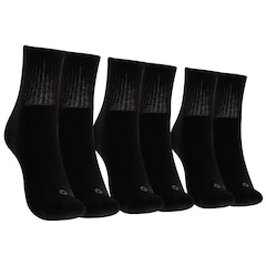Kit de Meias Cano Médio Oxer com 3 Pares Atoalhada Tamanho 34 a 38 Adulto - Foto 1