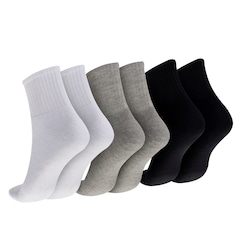 Kit de Meias Cano Médio Oxer com 3 Pares Atoalhada Tamanho 34 a 38 Adulto - Foto 2