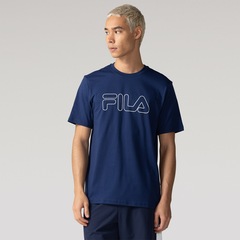 Camiseta Masculina Fila Manga Curta Letter Outline - Foto 2