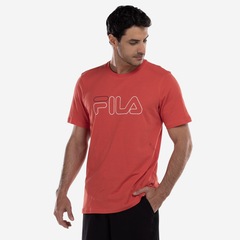Camiseta Masculina Fila Manga Curta Letter Outline - Foto 2