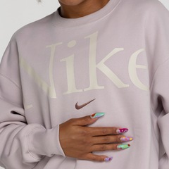 Blusão Nike Sportswear sem Capuz Phoenix Oversized FLC Logo - Foto 6