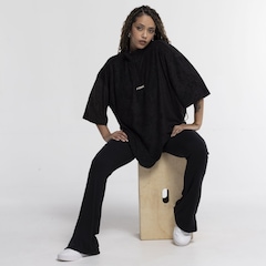 Camiseta FTDNC Manga Curta Oversized Gola Alta Zipper - Foto 1