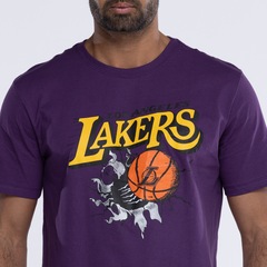 Camiseta do Los Angeles Lakers Masculina NBA Air Ball - Foto 3