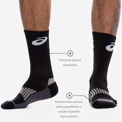 Meia Para Corrida Rally Crew 5k Cano Alto Tamanho 39-44 ASICS Adulto - Foto 3