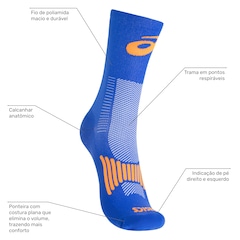 Meia Para Corrida Rally Crew 5k Cano Alto Tamanho 39-44 ASICS Adulto - Foto 2