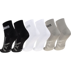 Kit 3 Pares de Meias Asics Quarter Cano Médio Adulto - Foto 2