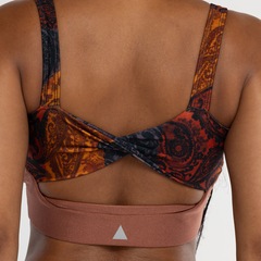 Top Fitness sem Bojo Lauf Baixa Sustentação Torsion Estampado Paisley Adulto - Foto 3