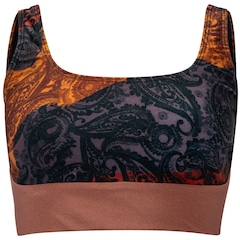 Top Fitness sem Bojo Lauf Baixa Sustentação Torsion Estampado Paisley Adulto - Foto 1