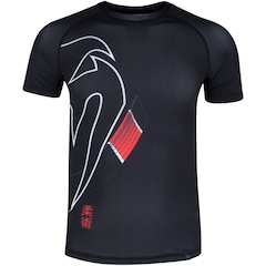 Camiseta Masculina Venum Manga Curta Rashguard Black Belt Dark - Foto 1