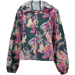 Jaqueta Corta-Vento Feminina Oxer com Capuz Ever Maxi Floral II Packable Repelente à Água - Foto 1