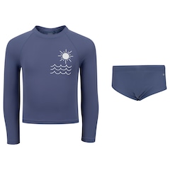 Conjunto Infantil Oxer Camiseta Manga Longa + Sunga com Proteção UV Menino - Foto 1