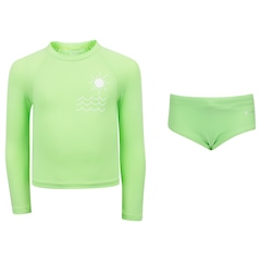 Conjunto Infantil Oxer Camiseta Manga Longa + Sunga com Proteção UV Menino - Foto 1