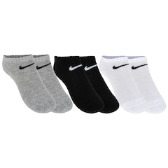 Kit 3 Pares de Meias Nike Cano Invisível Basic No Show Tamanho 23 a 28  Infantil - Foto 1