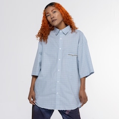 Camisa Piet Manga Curta Cotton Plaid Short Sleeve Shirt - Foto 3