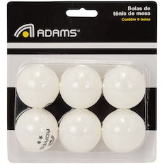 Kit de Bola de Tênis de Mesa Adams 6 Unidades - Foto 1
