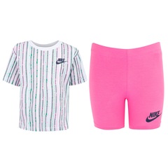 Conjunto Infantil Nike Biker Happy Camper Camiseta + Short - Foto 1