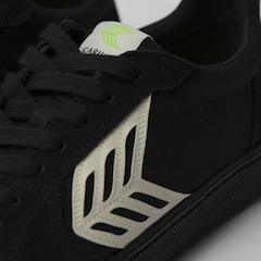 Tênis Cariuma Catiba Pro Low All Black Suede And Canvas Ivory Logo - Foto 2