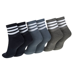 Kit de Meias Adidas Cano Médio 3 Listras Unissex - Foto 2