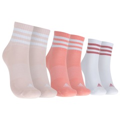 Kit de Meias Adidas Cano Médio 3 Listras Unissex - Foto 1