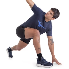 Camiseta Masculina Mizuno Manga Curta Spark Mescla - Foto 4