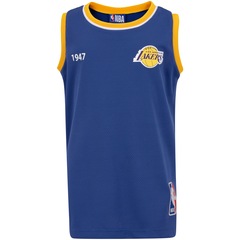 Kit de Uniforme do Los Angeles Lakers Infantil Braziline NBA Camiseta Regata + Calção - Foto 2