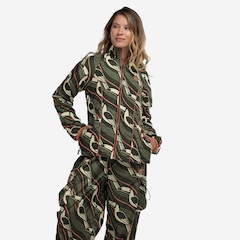 Jaqueta Puffer Feminina Farm Nylon Forrada Lenço Tucano Gráfico - Foto 1