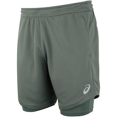 Bermuda Masculina ASICS Malha 2 em 1 Elástico Logo - Foto 1