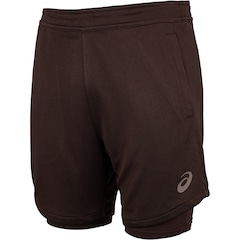 Bermuda Masculina ASICS Malha 2 em 1 Elástico Logo - Foto 1